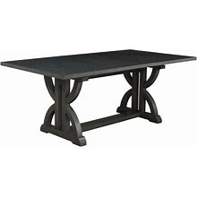 Mia Rustic Black Wood Extendable Dining Table