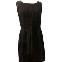 H&M Black Sleeveless Summer Pleated Dress With Under Slip