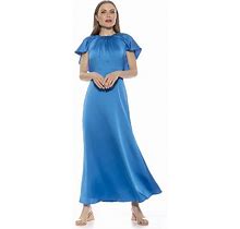 Women's ALEXIA ADMOR Danica Crewneck Flutter Cap Sleeve Dress, Size: 12, Blue