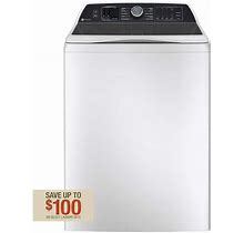 GE Profile Profile 5.3 Cu. Ft. High-Efficiency Smart Top Load Washer With Quiet Wash Dynamic Balancing Technology In White