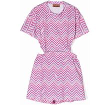 Missoni Kids Chevron-Print Cotton Dress - Pink