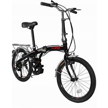 Xspec 20" 7 Speed Folding Compact City Commuter Bike, Black (NOT Electric)