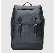 GUCCI Medium Backpack With Interlocking G, Black, GG Canvas