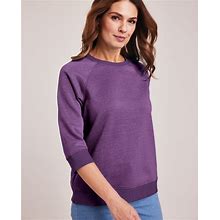 Blair Women's Better-Than-Basic Heathered Sweatshirt - Purple - 2XL - Womens