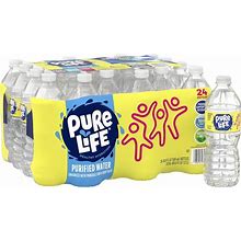 Pure Life, Purified Water, 16.9 Fl Oz, Plastic Bottled Water, 24 Pack