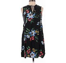 Old Navy Casual Dress - Shift High Neck Sleeveless: Black Floral Dresses - Women's Size X-Small