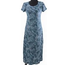 Jessica Howard Women's Maxi Dress Navy Blue Animal Print Petite Size 4