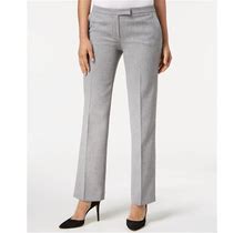 Kasper Petite Tab-Waist, Straight-Fit Modern Dress Pants - Grey/Black - Size 10P
