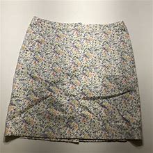 J. Jill Petite Skirt Womens Size 10 Live In Chino Boho Floral Print