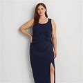 Ralph Lauren Twist-Front Jersey Sleeveless Dress - Size 1X In Refined Navy
