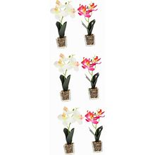 Garneck 6 Pcs Phalaenopsis Potted Plant Artificial Orchid Floral Decor Silk Plants Decorative Table Centerpieces Table Centerpieces For Dining Room Indoor Artificial Plants Silk Cloth