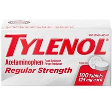 Tylenol 3049660 Tylenol Regular Strength Acetaminophen 325Mg 100 Table