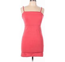 Forever 21 Casual Dress - Bodycon Square Sleeveless: Red Solid Dresses - Women's Size Large