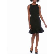 Nine West Dresses | Women's Sleeve Jacquard Circle Ruff | Color: Black | Size: 10
