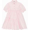 Il Gufo - Il Gufo Tiered Cotton-Sateen Shirt Dress Pink Y 6