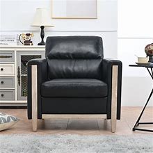 Modern Single Sofa Solid Wood Arms Living Room 1 Seater Sofa Couch, Comfortable Soft Cushions Durable And Long-Lasting Sofa