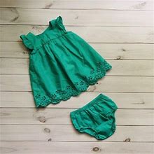 Gap Dresses | Baby Gap Eyelet Green 3-6 Month Dress | Color: Green | Size: 3-6 Mo