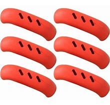 Namzi 6 Pieces Silicone Assist Handle Holder,Grip Handle Sleeve Pan Grip Cover Heat Resistant Handle Covers For Pot Wok, Red