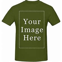Custom T-Shirt Personalized Shirts Design Your Own Short Sleeve Tee Mossgree Small