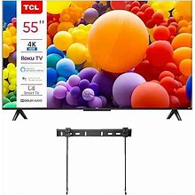 TCL 55-Inch Class 4K Smart LED TV HDR + Wall Mount Mobile App Works With Siri Alexa And Google Assistant HDMI USB (Renewed)