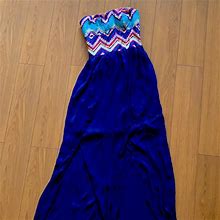Xhilaration Dresses | Multicolored Bandeau Maxi Dress | Color: Blue/Pink | Size: Xs