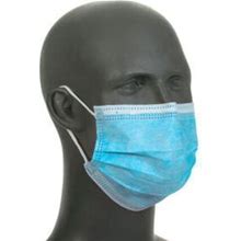 Global Industrial™ Disposable Medical Face Mask, 3-Ply W/Earloops, ASTM Level 2, Blue, 50/Box