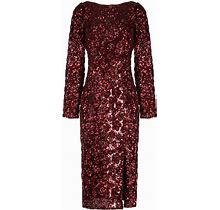 Marchesa Notte - Sequin-Embellished Midi Dress - Women - Polyester/Polyester/Spandex/Elastane - 6 - Red