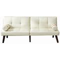 Convertible Sofa Bed Futon Linen Fabric Sleeper Couch With Adjustable
