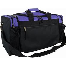 DALIX 20" Sports Duffle Bag W Mesh And Valuables Pockets Travel Gym (Purple)