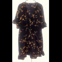 Floral Mini Dress | Color: Black | Size: 3X