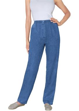 Plus Size Women's 7-Day Straight-Leg Jean By Woman Within In Medium Stonewash (Size 20 WP) Pant