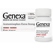 Genexa Extra Strength Acetaminophen Pain Relief & Fever Reducer Caplets, 500 Mg, 50 Ct