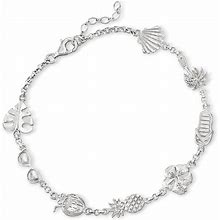 Ross-Simons Sterling Silver Beach Life Anklet. 9 Inches