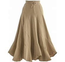 Sea Breeze OF California Women's High Waisted Skirt Long Maxi Skirt With Swirl, Walnut, 1X