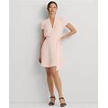 Lauren Ralph Lauren Women's Belted Georgette Short-Sleeve Dress - Pink Opal - Size 14