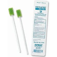 Toothette Plus Swab With Alcohol-Free Mouthwash, Foam Tip, 2/Pack, 5
