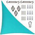 10 ft. X 10 ft. X 14.1 ft. 190 GSM Turquoise Right Triangle Sun Shade Sail With Triangle Kit