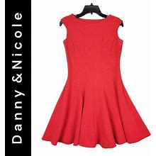 Danny & Nicole Dresses | Danny & Nicole Women Red Casual Halter Fit & Flare Sleeveless Dress Size 4P | Color: Red | Size: 4P