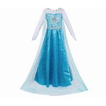 Princess Gown Dress Jewels Bling Costume Blue Halloween Dress-Up 3