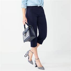 Women's Croft & Barrow® Effortless Stretch Capri Pants, Size: 6, Dark Blue