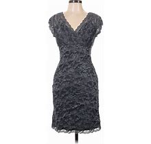 Marina Cocktail Dress: Gray Damask Dresses - Women's Size 10 Petite