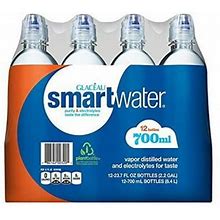 Glaceau Smartwater Water With Sports Cap (700Ml Bottles, 12 Pk.)