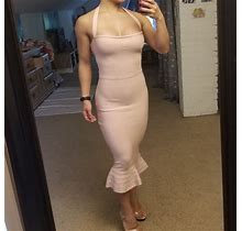 Whoinshop Dresses | Pink Mermaid Bandage Cocktail Dress | Color: Pink | Size: S