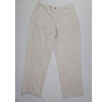 L.L. Bean Pants & Jumpsuits | Ll Bean Womens Petite 10 Petite Off White Beige Twill Chino Pants Elastic Back | Color: Cream | Size: 10P