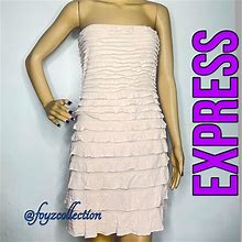 Express Dresses | For Bundles Only Like New Strapless Summer Dress C-28 | Color: Cream | Size: 6
