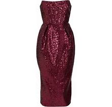 Bronx And Banco Women's Maraya Strapless Sequin-Embroidered Dress - Maroon - Size Small