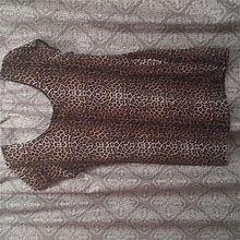 Brat Star Dresses | Womens 2X Plus Cheetah Print Mini Dress Cotton Short. | Color: Black/Brown | Size: 2X