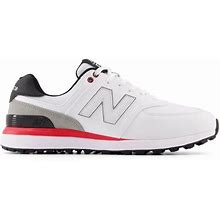 Men's New Balance 574 Greens V2 Spikeless Golf Shoes 10.5 White/Black/Red