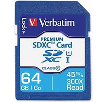 Verbatim 64GB Premium UHS-I Class 10 SDXC Memory Card | Quill