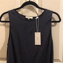 Vince Dresses | Vince Bias Cut Sleeveless Midi Dress | Color: Blue | Size: M